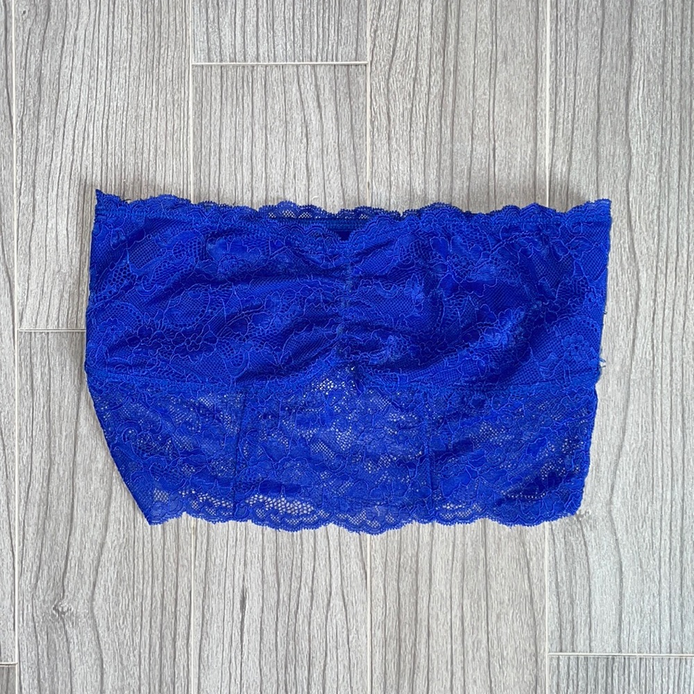 AMERICAN EAGLE Royal Blue Lace Synched Bandeau Top